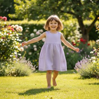 Lenvászon előmosott light violet