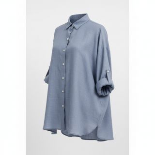 Lenvászon előmosott blue shadow