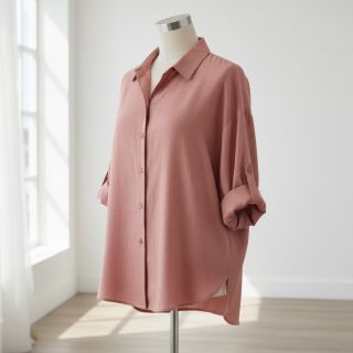 Lenvászon előmosott old rose