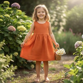 Lenvászon előmosott orange