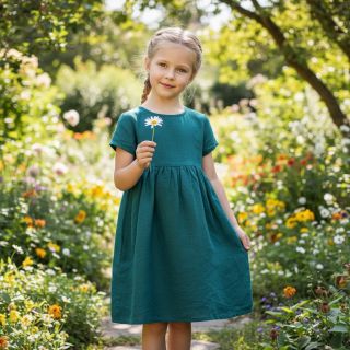 Lenvászon előmosott dark cyan