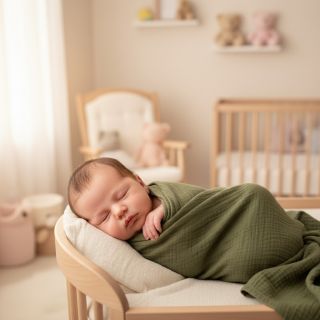 Dupla géz/muszlin dark moss green