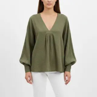 Dupla géz/muszlin dark moss green