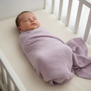 Dupla géz/muszlin soft lilac ORGANIC