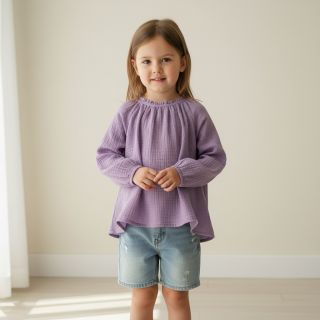 Dupla géz/muszlin dark lilac ORGANIC