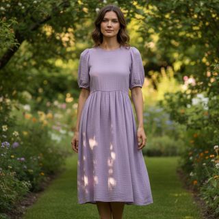 Dupla géz/muszlin dark lilac ORGANIC