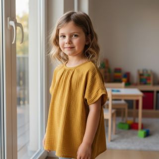 Dupla géz/muszlin dark ochre ORGANIC