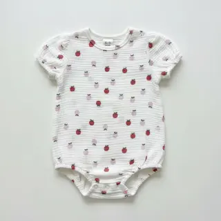 Dupla géz/muszlin Fruits apple white
