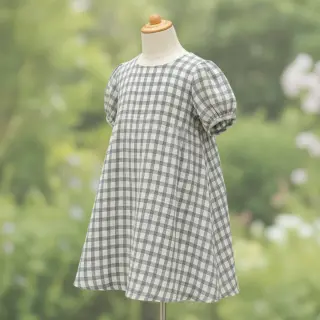 Dupla géz/muszlin LINEN YARN DYED Checks grey natural