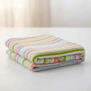 Dupla géz/muszlin Beach Stripe green