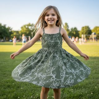 Dupla géz/muszlin EMBROIDERY Climbing flowers pickle