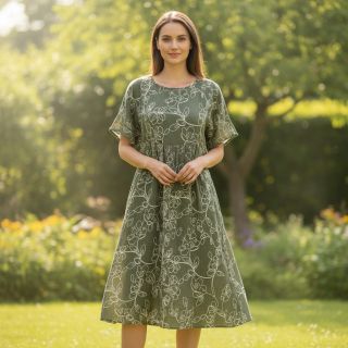 Dupla géz/muszlin EMBROIDERY Climbing flowers pickle