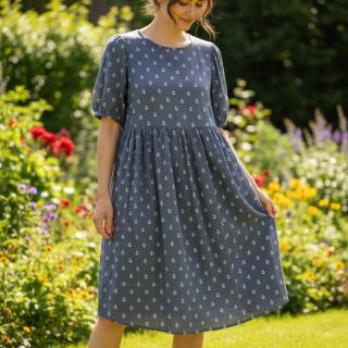 Dupla géz/muszlin JACQUARD Anchor 2-side faded gray navy