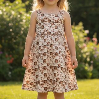 Dupla géz/muszlin Little farm animals design D digital print