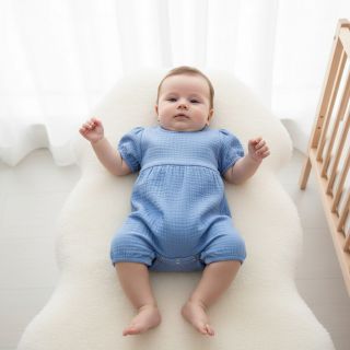 Dupla géz/muszlin royal blue ORGANIC