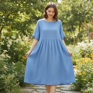 Dupla géz/muszlin royal blue ORGANIC
