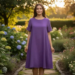 Dupla géz/muszlin violet ORGANIC