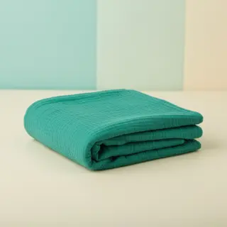 Dupla géz/muszlin dark teal ORGANIC