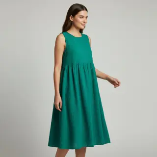 Dupla géz/muszlin dark teal ORGANIC