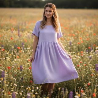 Dupla géz/muszlin bright violet ORGANIC