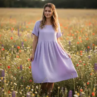 Dupla géz/muszlin bright violet ORGANIC