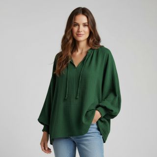 Dupla géz/muszlin dark green ORGANIC