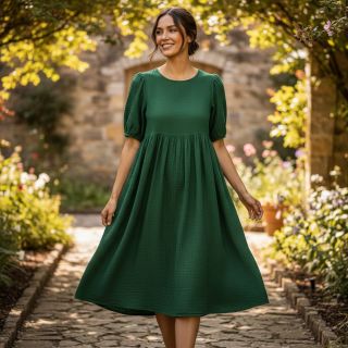 Dupla géz/muszlin dark green ORGANIC