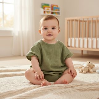 Dupla géz/muszlin moss green ORGANIC