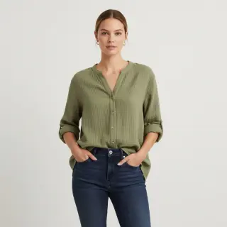 Dupla géz/muszlin moss green ORGANIC