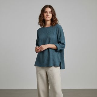 Dupla géz/muszlin indigo ORGANIC