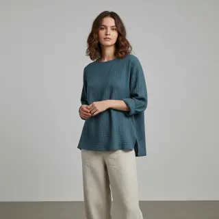 Dupla géz/muszlin indigo ORGANIC