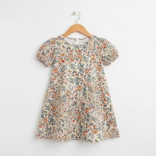 Dupla géz/muszlin Oldstyle flowers white digital print