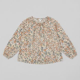 Dupla géz/muszlin Oldstyle flowers white digital print