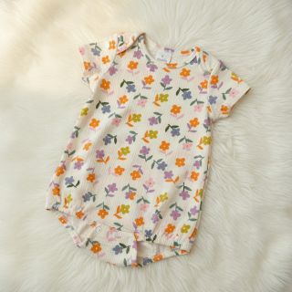 Dupla géz/muszlin Retro flowie ecru