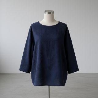 Dupla géz/muszlin EMBROIDERY Flowers navy