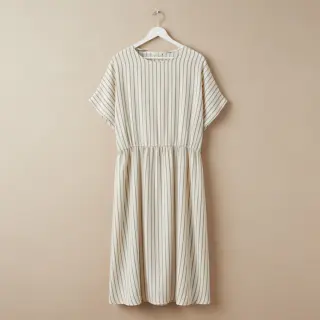 Dupla géz/muszlin YARN DYED Thin strip beige
