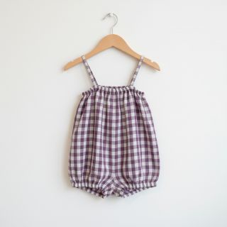 Dupla géz/muszlin Double sided CHECKS MINI grape