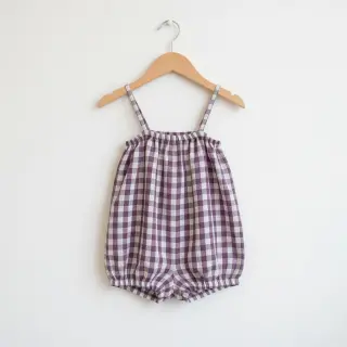 Dupla géz/muszlin Double sided CHECKS MINI grape