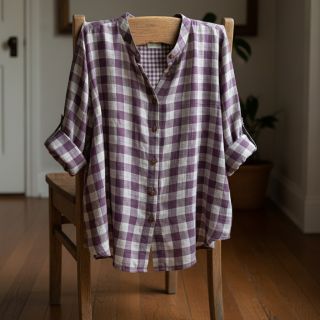 Dupla géz/muszlin Double sided CHECKS MINI grape
