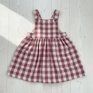 Dupla géz/muszlin Double sided CHECKS MINI rosewood