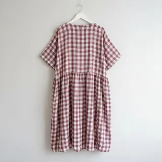 Dupla géz/muszlin Double sided CHECKS MINI rosewood