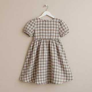 Dupla géz/muszlin Double sided CHECKS MINI sand