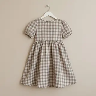Dupla géz/muszlin Double sided CHECKS MINI sand