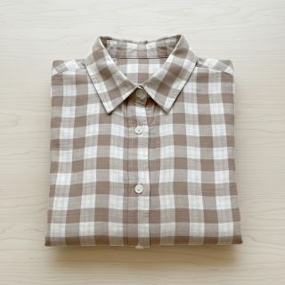 Dupla géz/muszlin Double sided CHECKS MINI sand