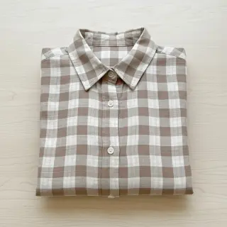 Dupla géz/muszlin Double sided CHECKS MINI sand