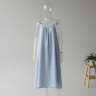 Dupla géz/muszlin YARN DYED Stripes light blue