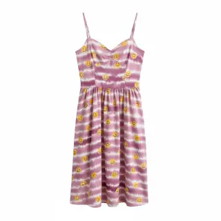 Dupla géz/muszlin Happy faces blush digital print