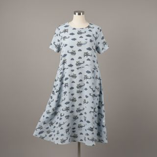 Dupla géz/muszlin Helicopters light blue