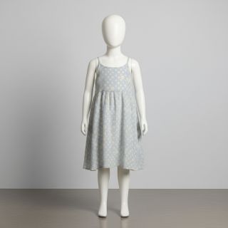 Dupla géz/muszlin JACQUARD Dots light blue