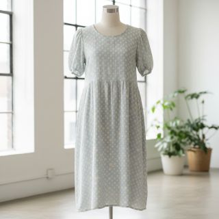 Dupla géz/muszlin JACQUARD Dots light blue